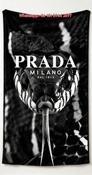Prada Black and White Snake Print Flannel Throw Blanket IMG_2778
